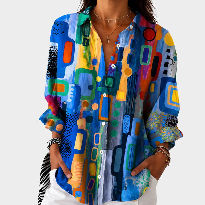 Hermine | Bluse Statement à Motif Mosaïque