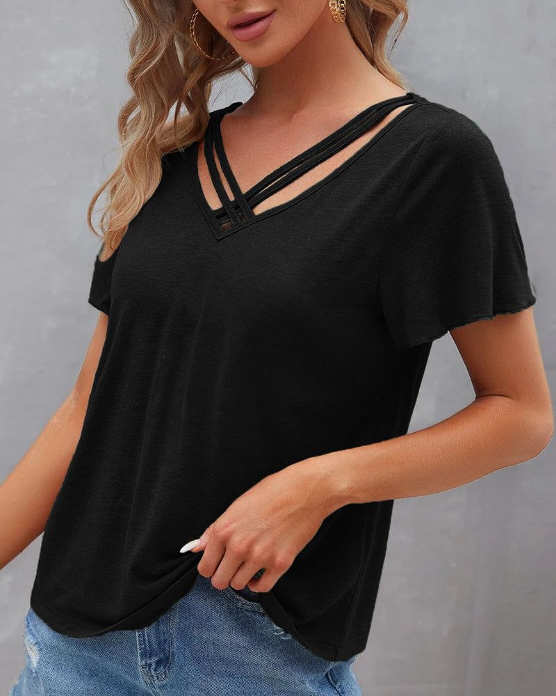 Marion | T-Shirt Uni Col V