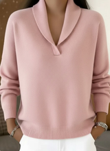Eloise | Shawl Collar V-Neck Sweater