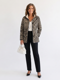 Léandra | Linen & Black Circles Quilted Jacket