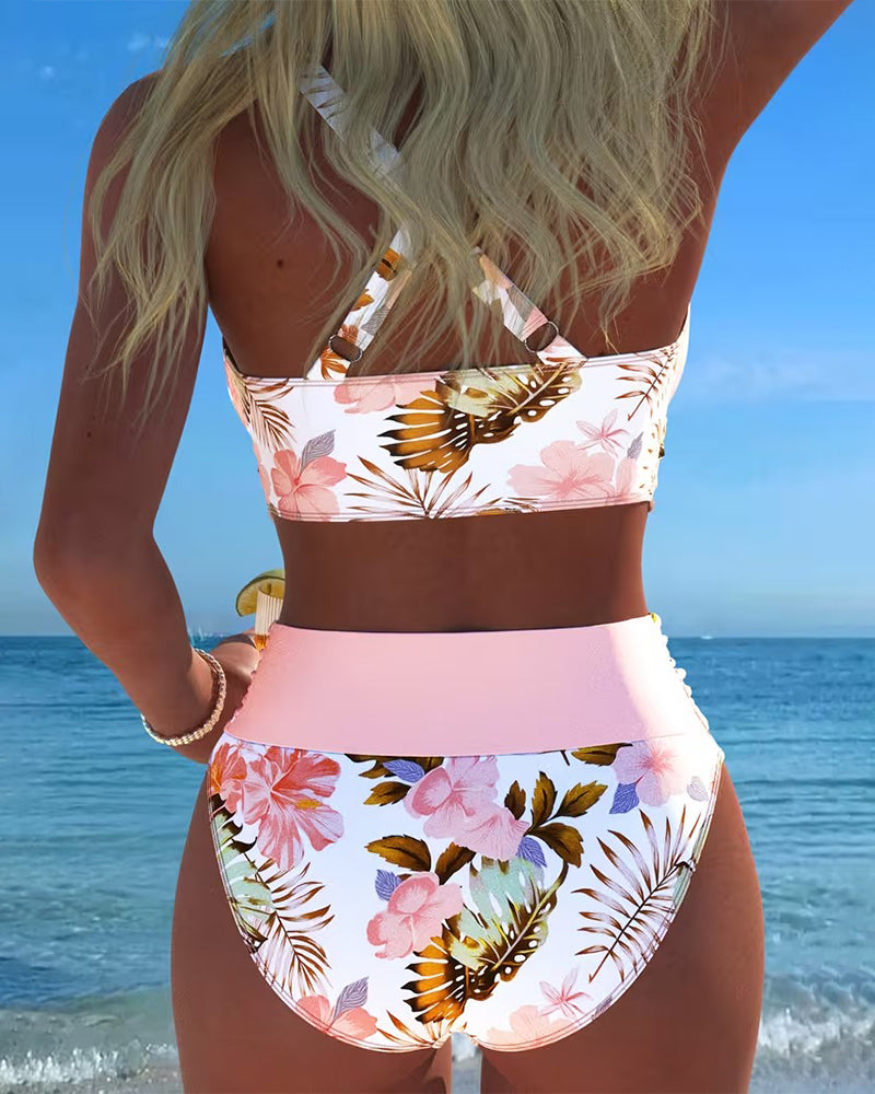 Jessica | Bikini à Motif Floral Contrasté
