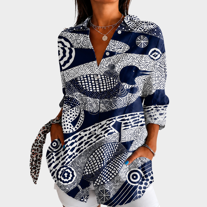 Cerise | Bluse à Motif Mosaïque