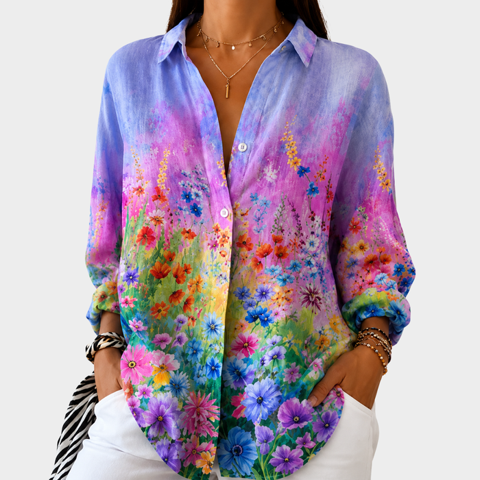 Solange | Bluse à Motif Fleurs Sauvages