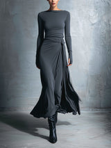 Naomie | Maxi Wrap Dress with Silky Tie