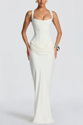 Philippine | Square Neck Satin Maxi Dress
