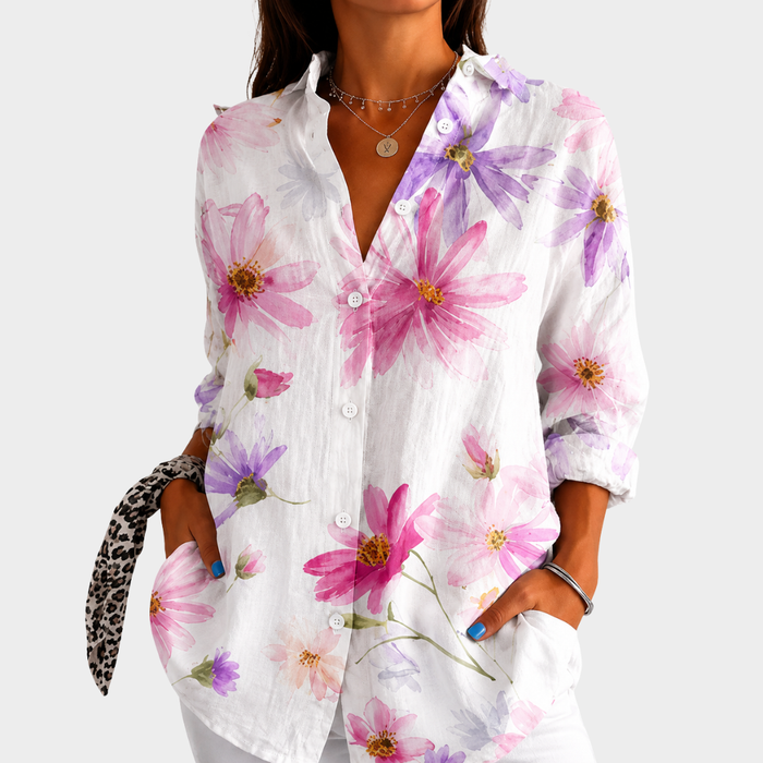 Flavie | Bluse à Motif Fleuri Délicat
