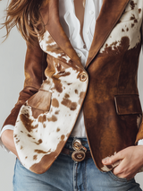 Solveig | Eco-Conscious Vintage Cow-Print Blazer