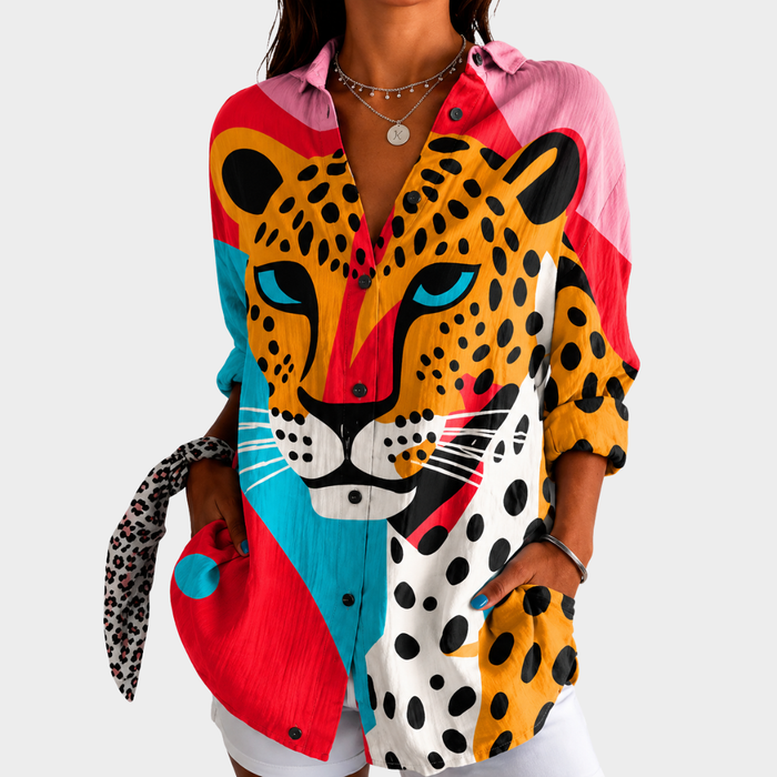 Josiane | Bluse à Motif Léopard