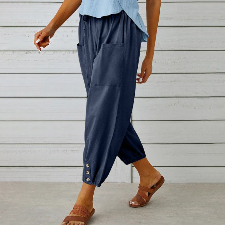 Isabelle | Pantalon Large en Toile Légère