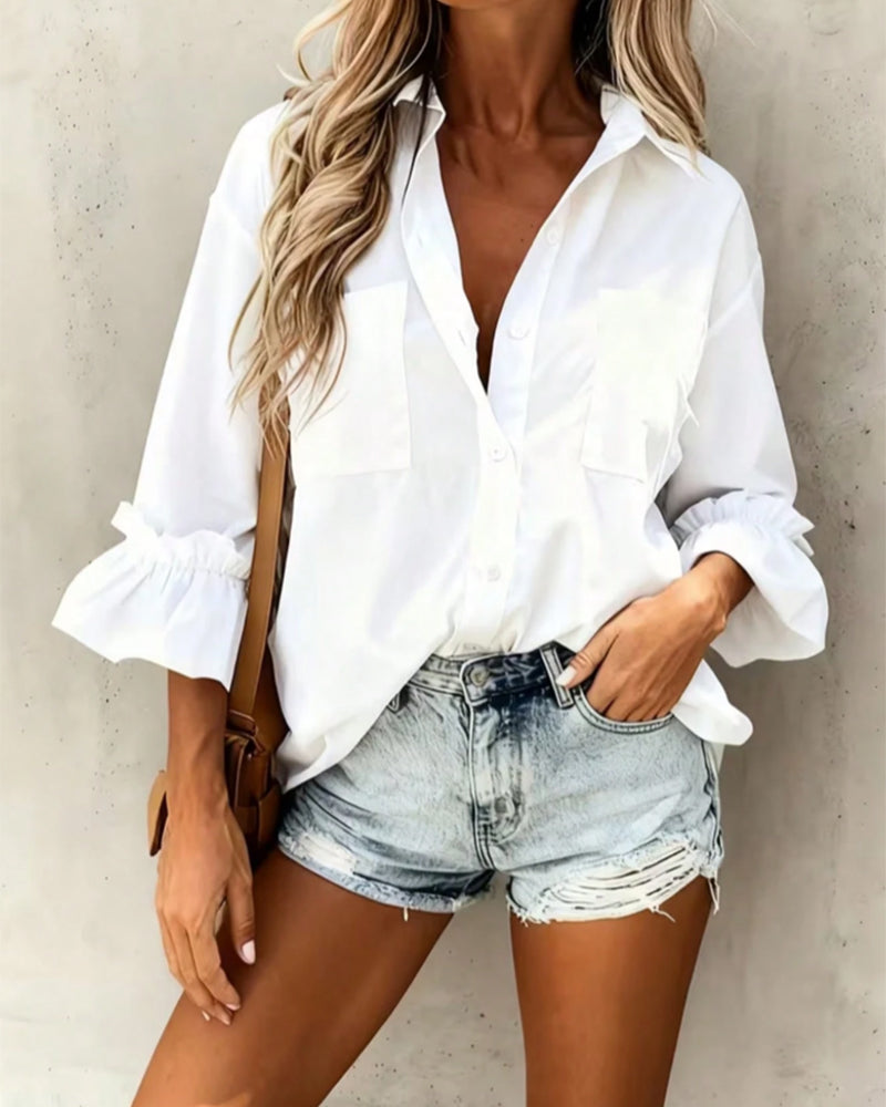 Chloé | Chemise Unie à Poche Poitrine