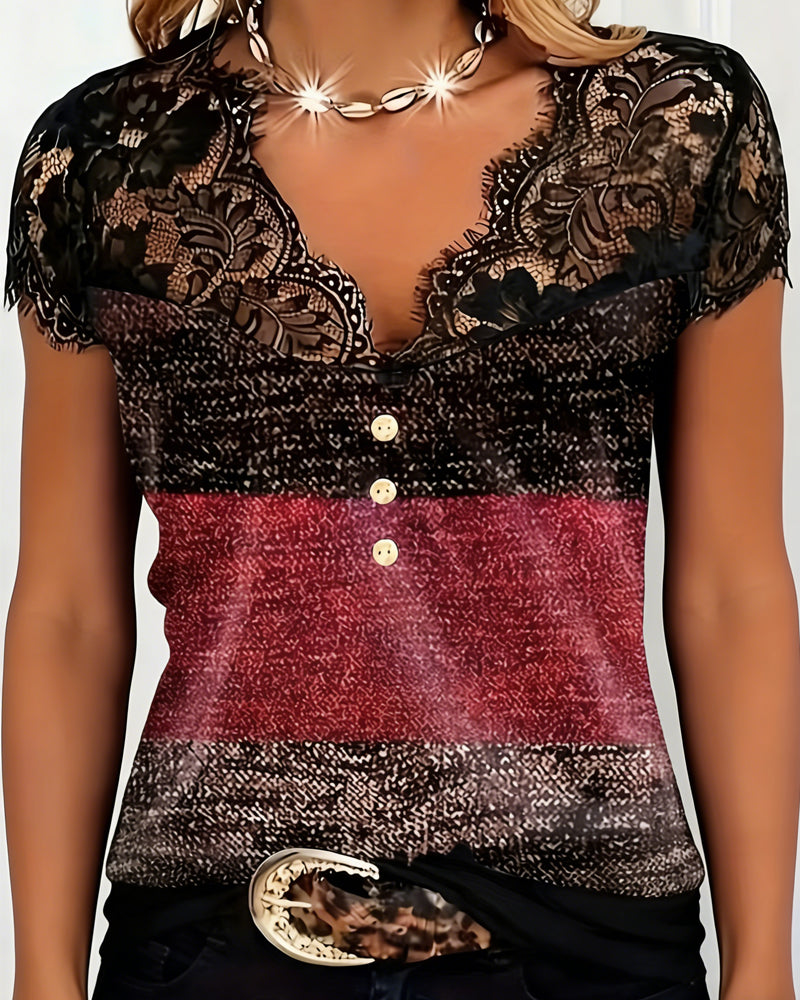 Margaux | T-Shirt Dentelle Patchwork
