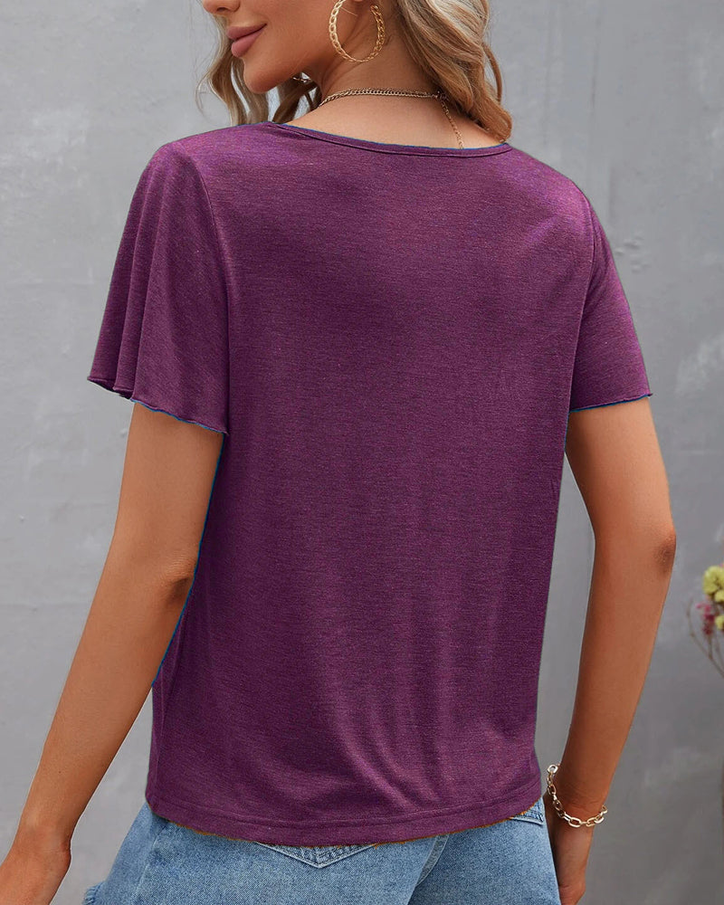 Marion | T-Shirt Uni Col V