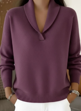 Eloise | Shawl Collar V-Neck Sweater