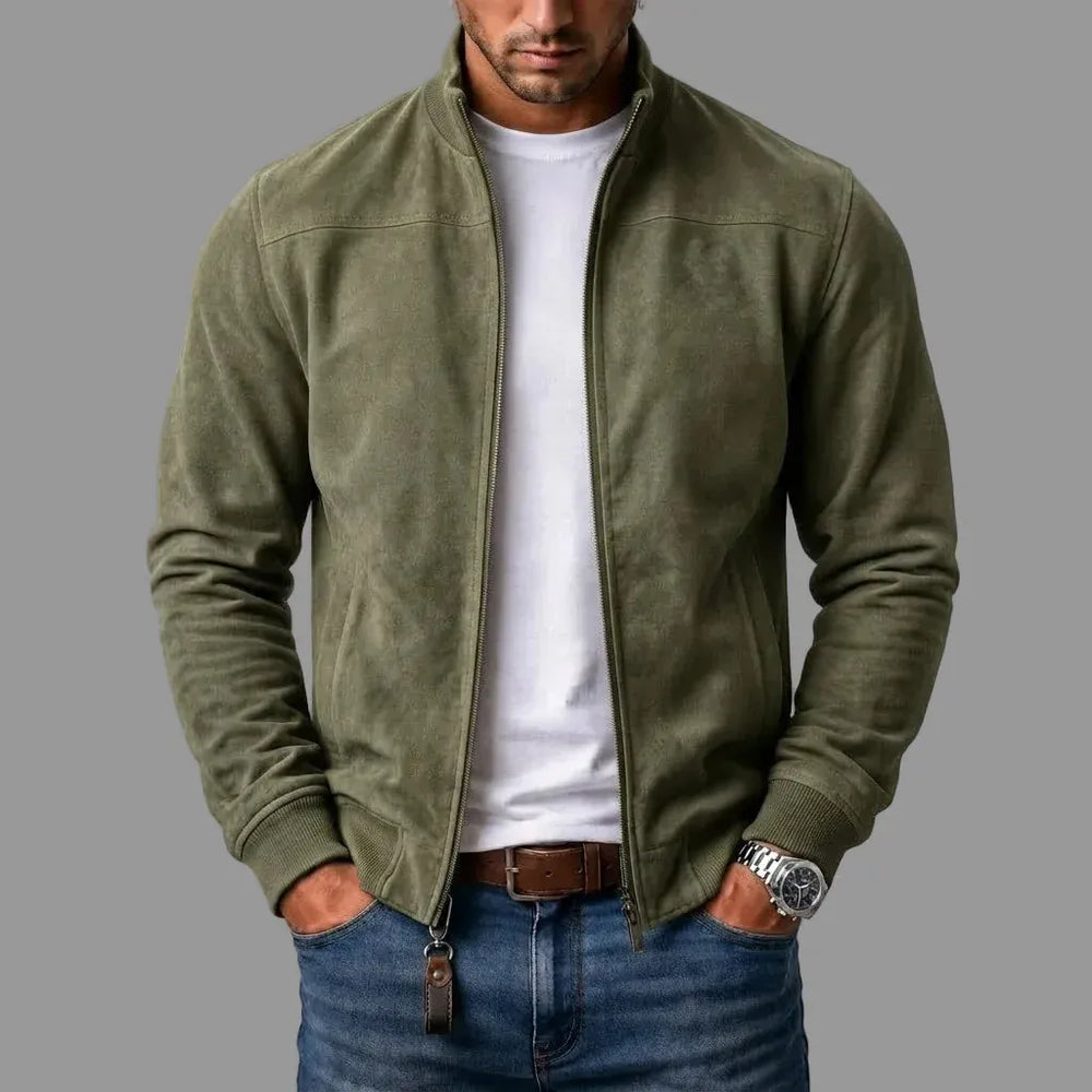 Donacci - Suede Bomber Jacket