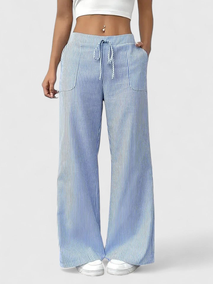 Corentine | Pantalon Large à Détails Élégants