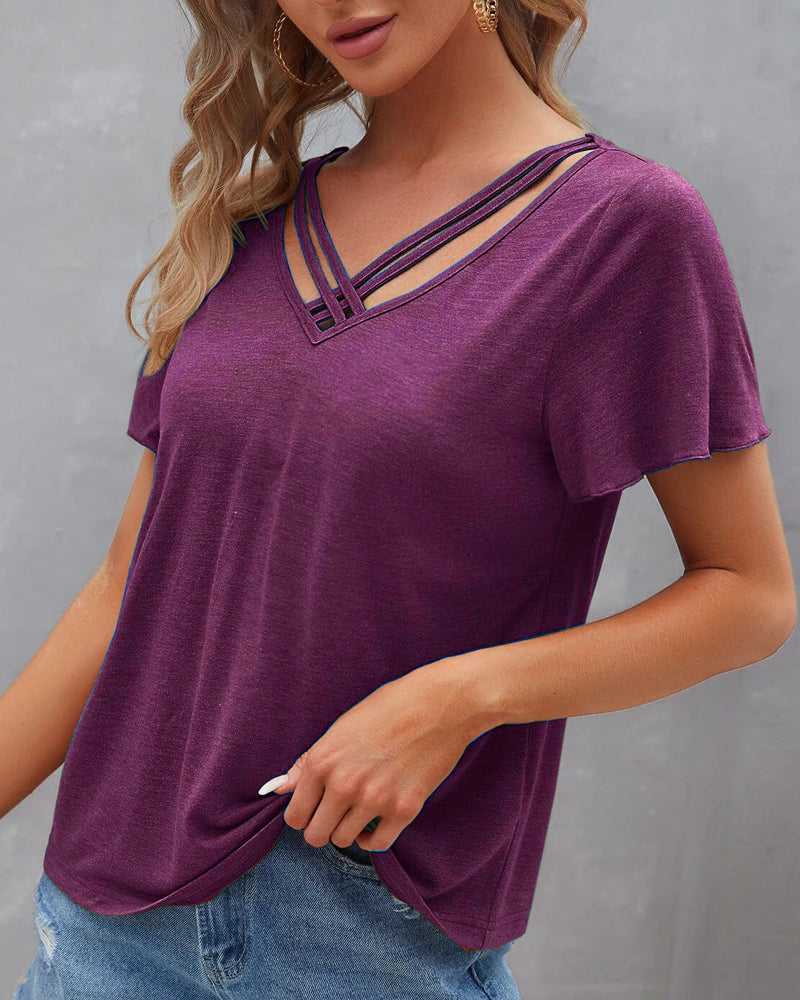 Marion | T-Shirt Uni Col V
