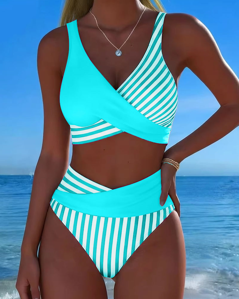 Aliénor | Bikini à Rayures Croisées