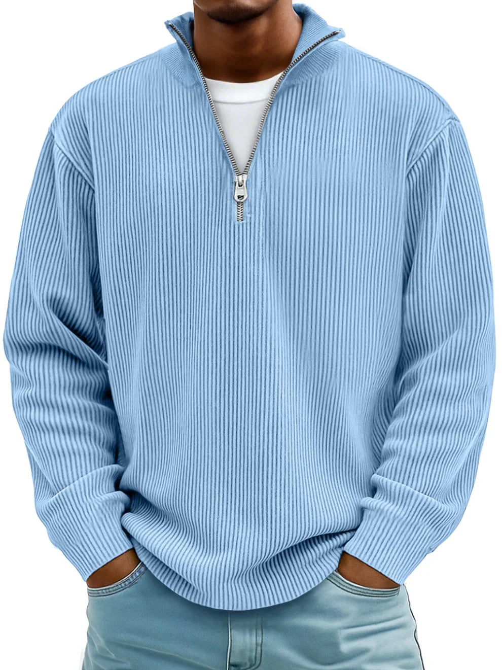 Thibault | Ribbed Zip-Neck Sweater