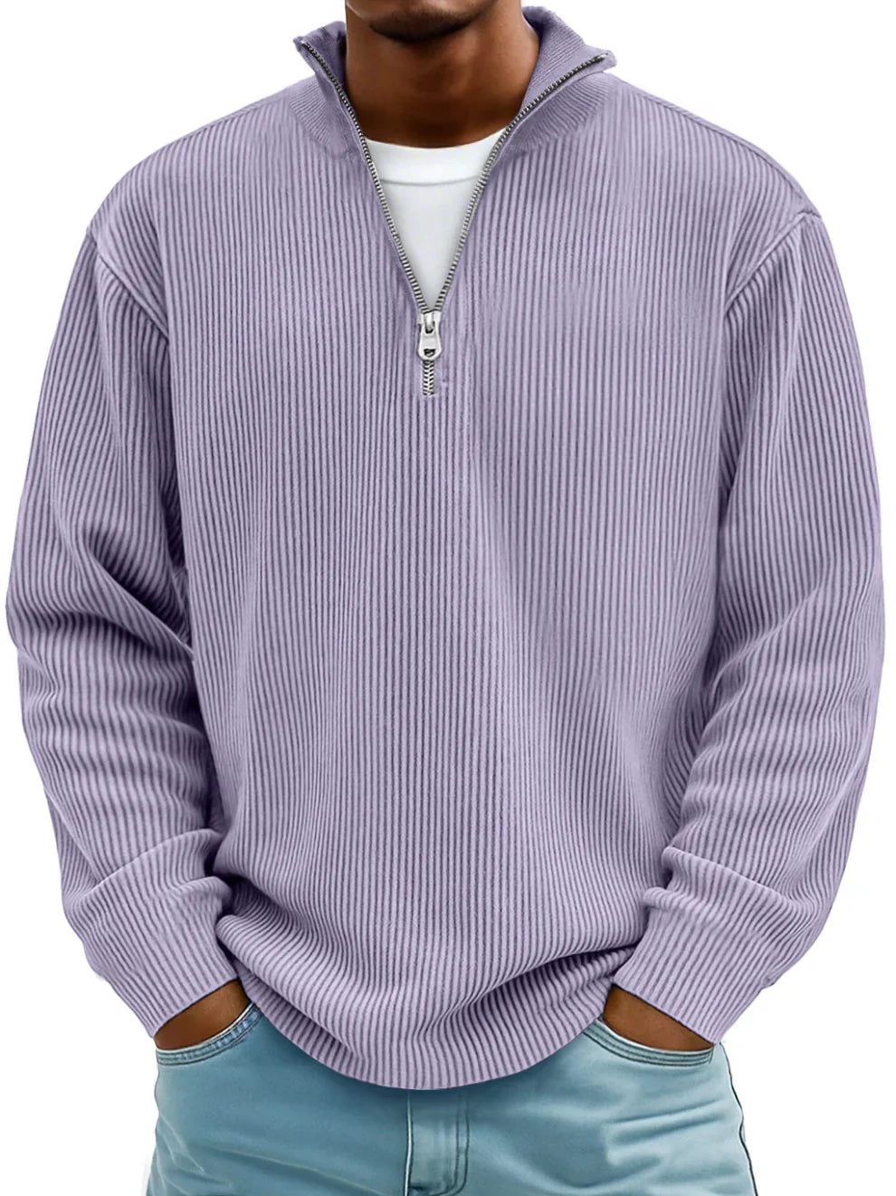 Thibault | Ribbed Zip-Neck Sweater
