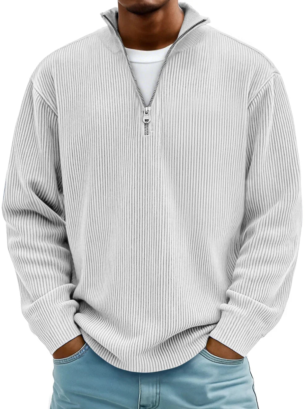 Thibault | Ribbed Zip-Neck Sweater