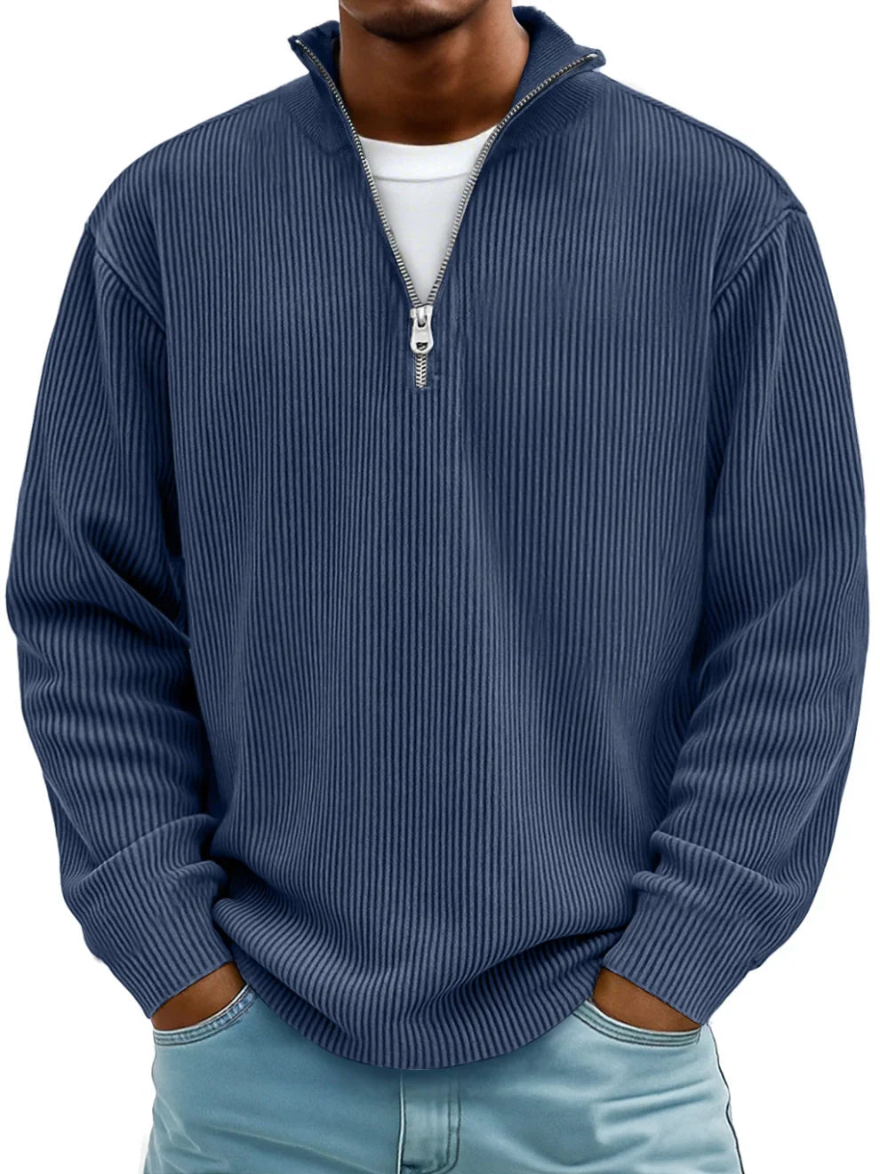 Thibault | Ribbed Zip-Neck Sweater