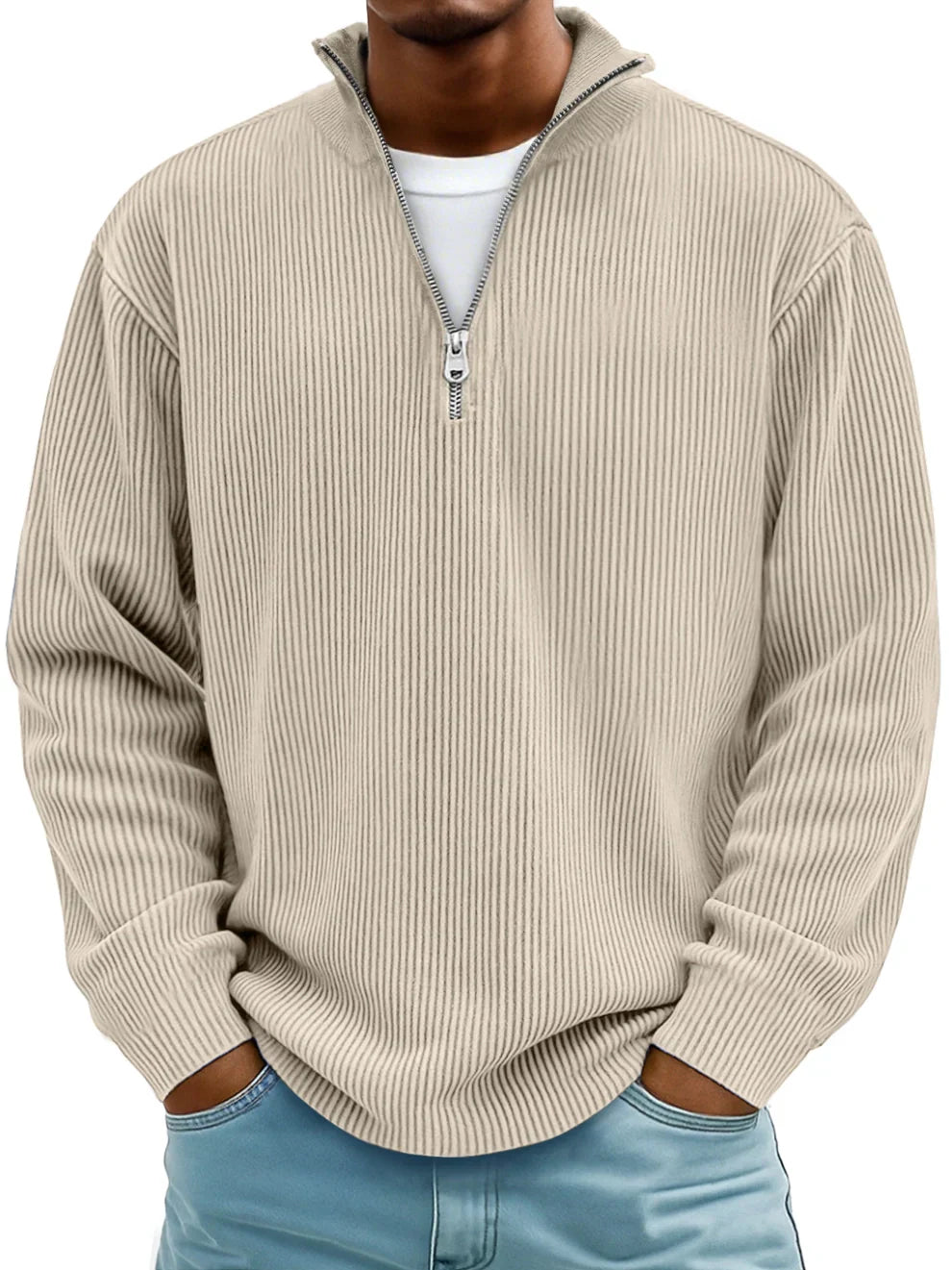Thibault | Ribbed Zip-Neck Sweater