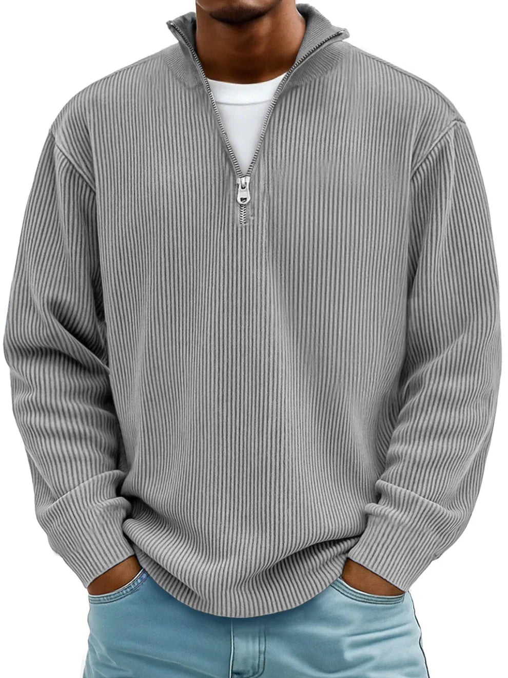 Thibault | Ribbed Zip-Neck Sweater