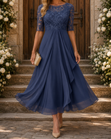 Loretta | Flattering Lace Midi Dress