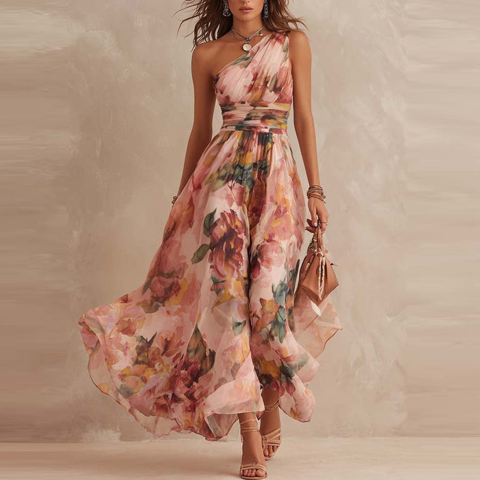 Aliette | Robe Fleurie Épaule Dénudée