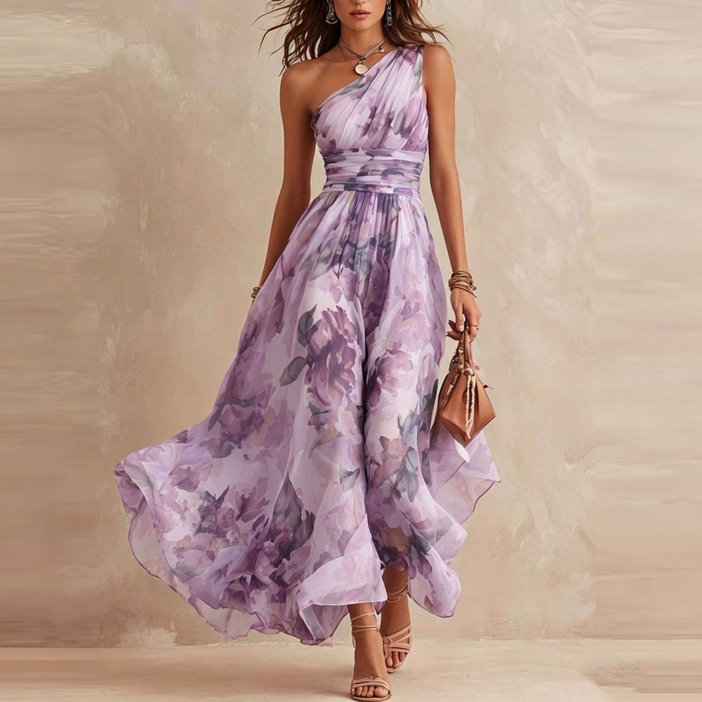 Aliette | Robe Fleurie Épaule Dénudée