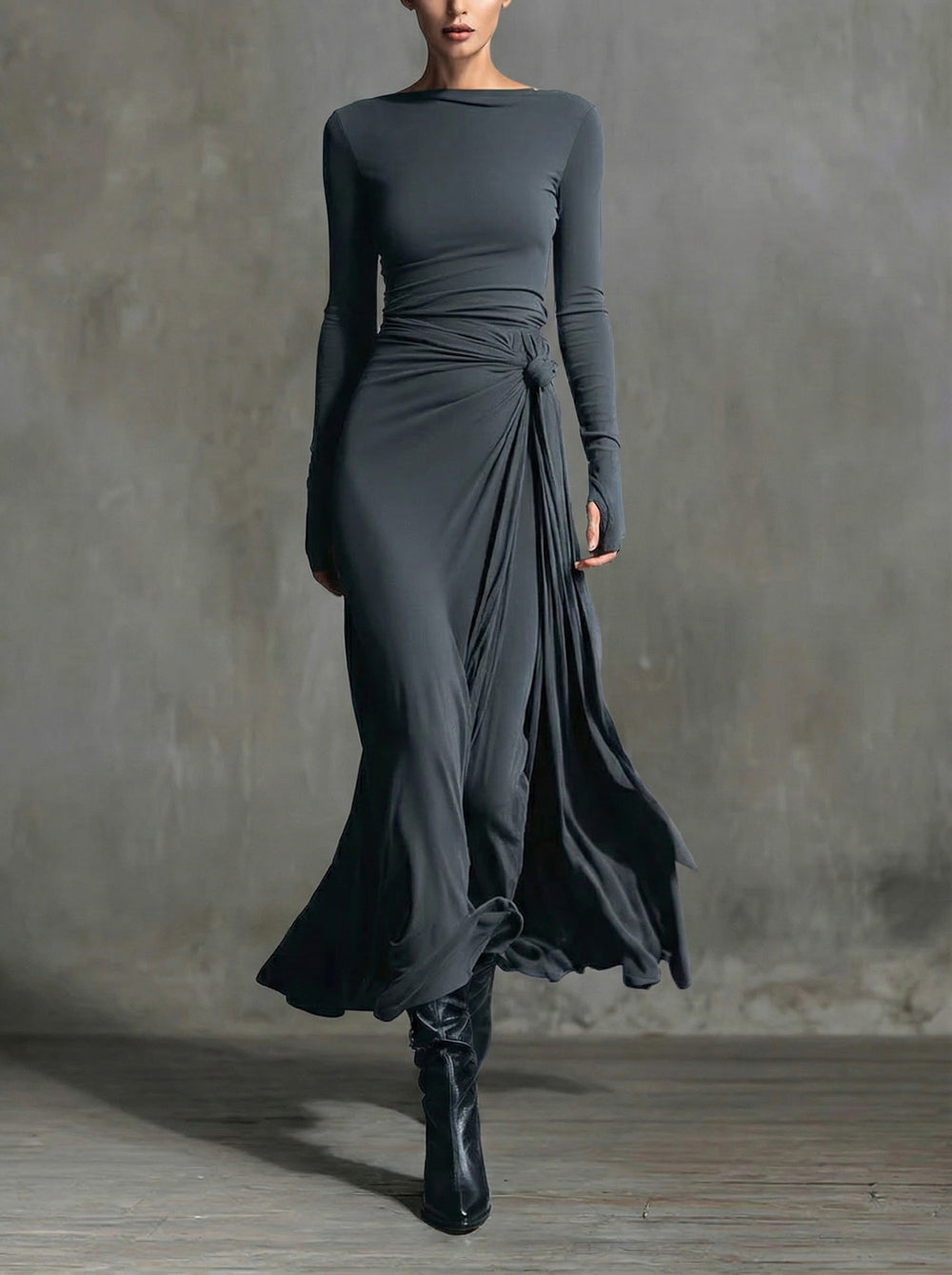 Naomie | Maxi Wrap Dress with Silky Tie