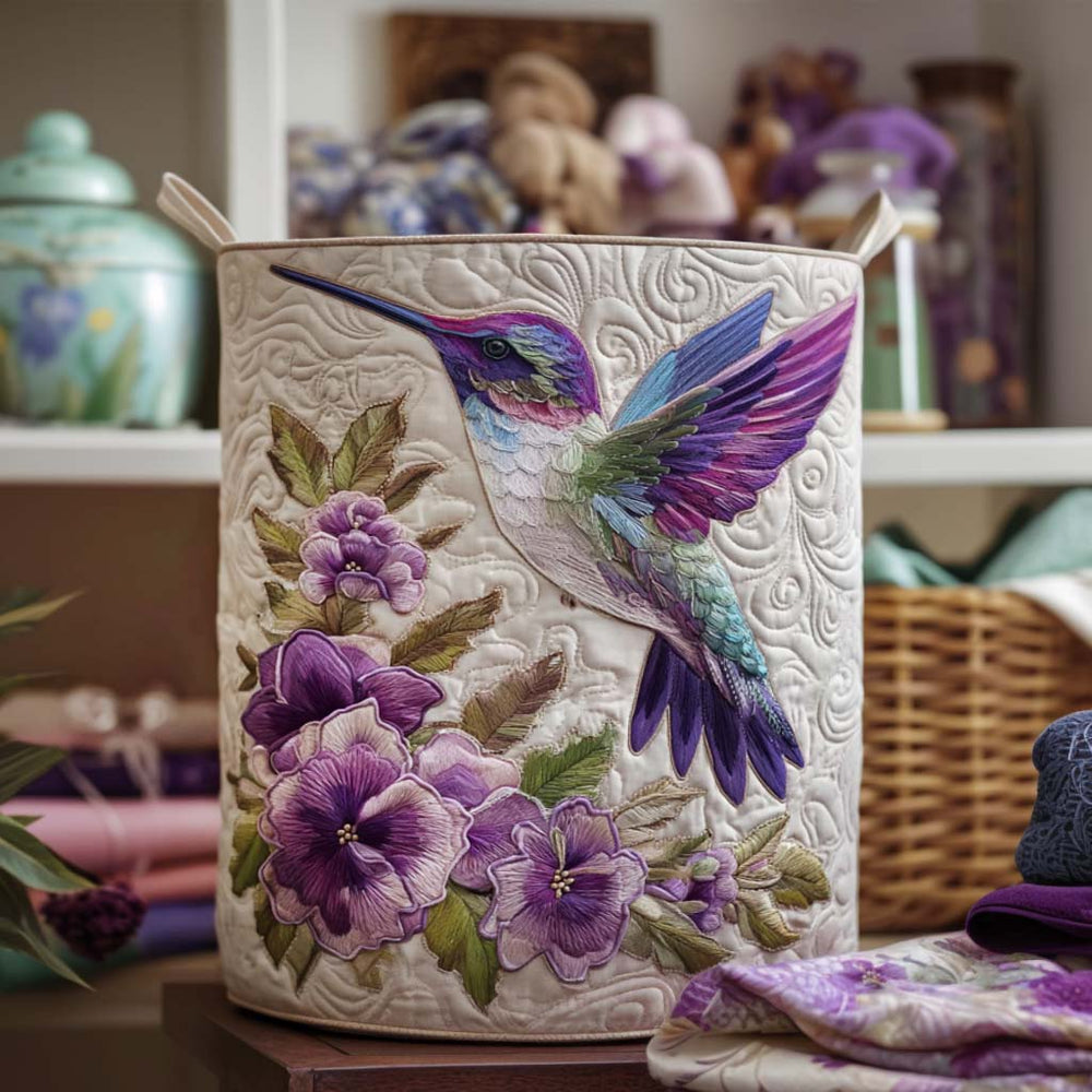 Wren | Hummingbird in Bloom Laundry Basket