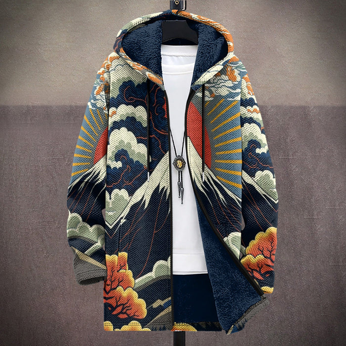 Esmee Artful Hooded Cardigan - Navy Print