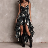 Marcelline | Robe à Fleurs Sombres du Crépuscule