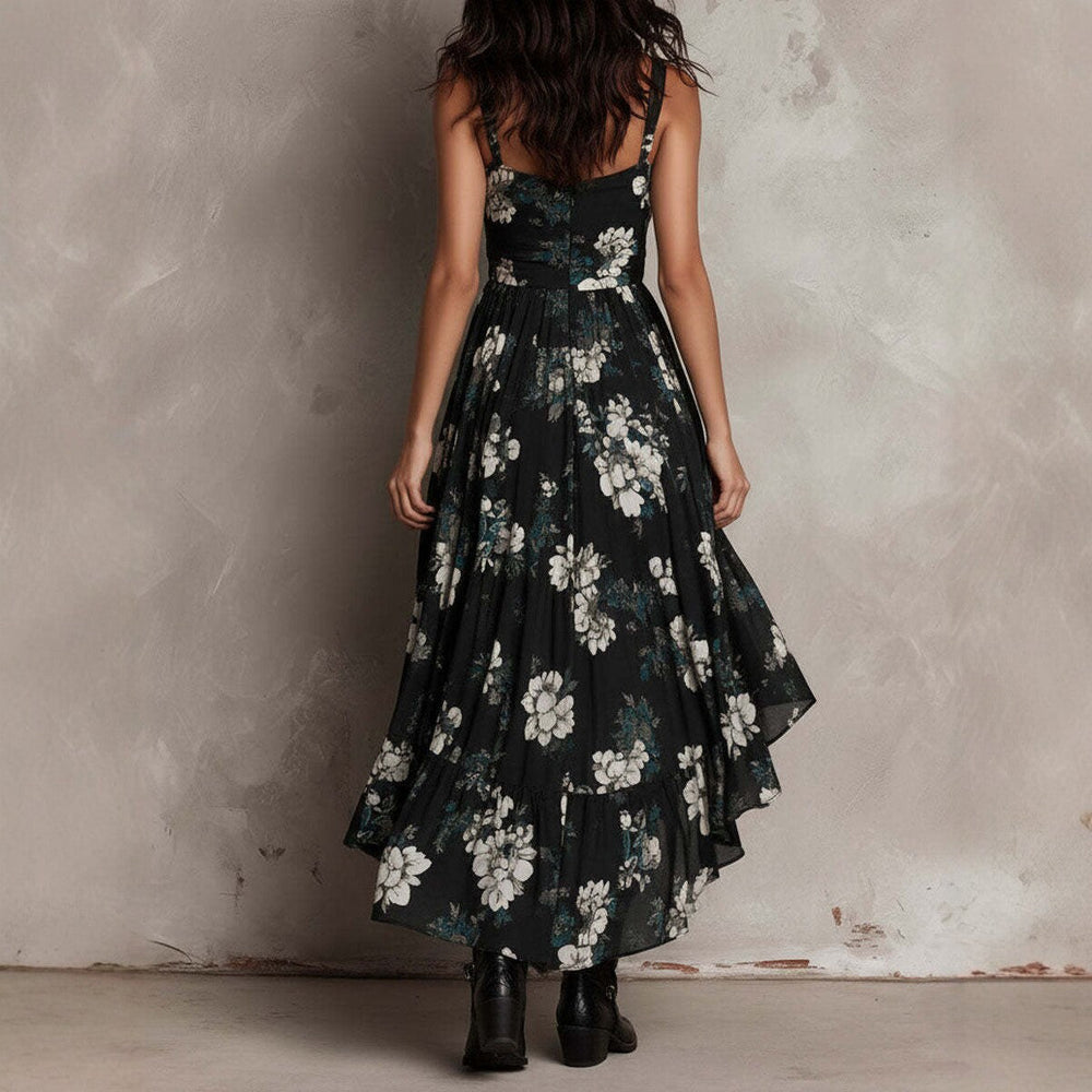 Marcelline | Robe à Fleurs Sombres du Crépuscule