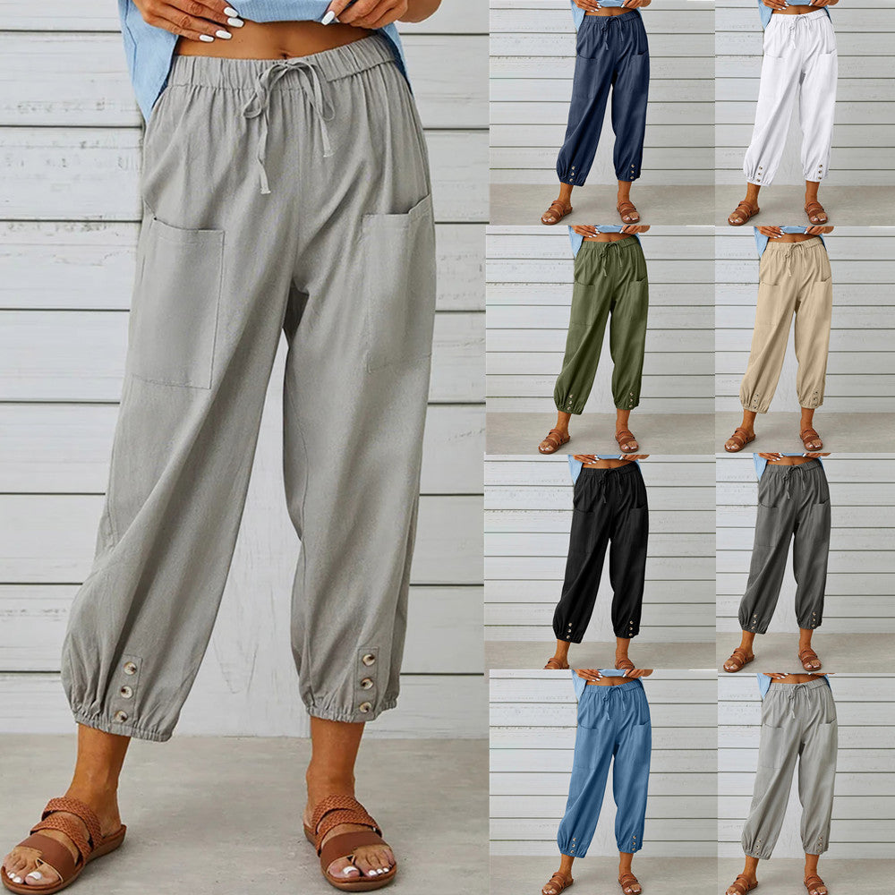 Isabelle | Pantalon Large en Toile Légère