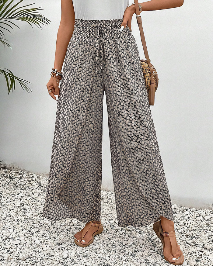 Sabine | Pantalon Large à Motif Géométrique