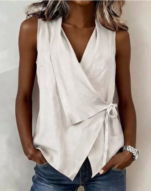 Camille | Blouse Portefeuille sans Manches