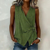 Camille | Blouse Portefeuille sans Manches