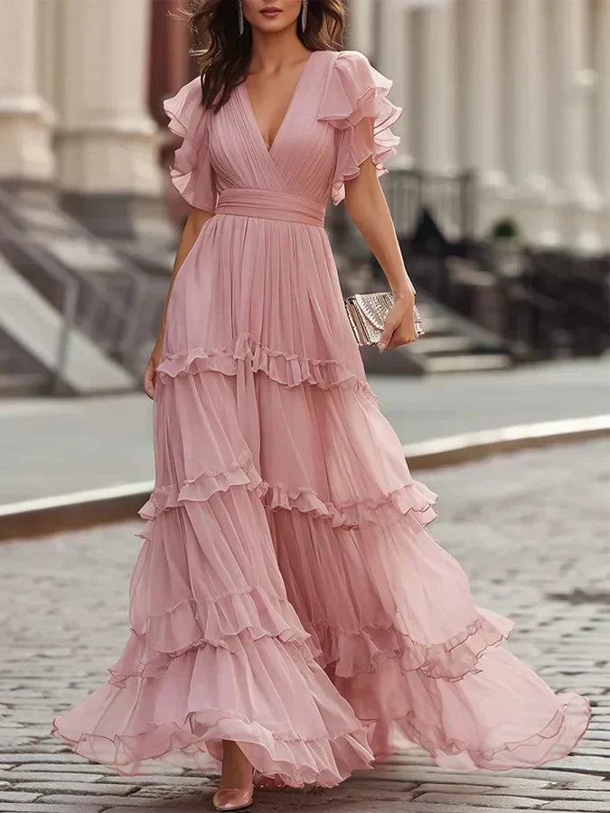 Yvonne | Robe Rosée pour Jours Spéciaux