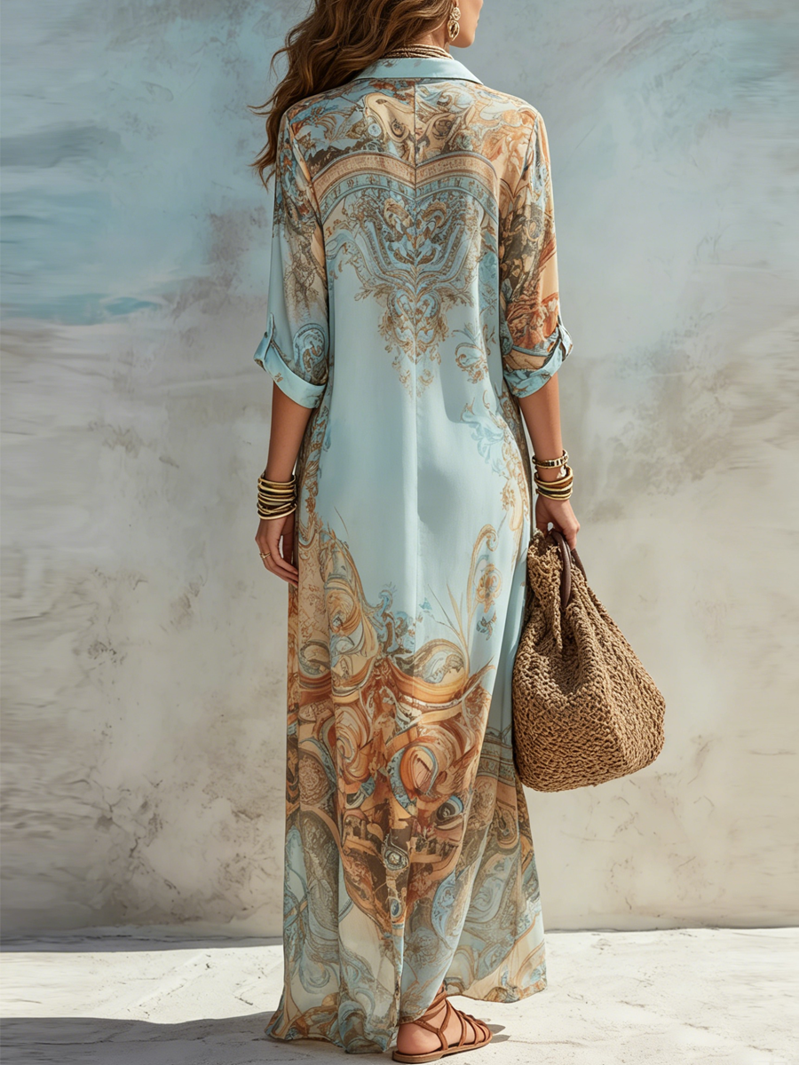 Bérengère | Chemisier-Robe Style Méditerranéen