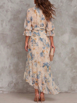Fanchette | Robe Fleurie à Col Haut