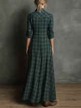 Valerie | Long Plaid Shirt Dress