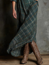 Valerie | Long Plaid Shirt Dress