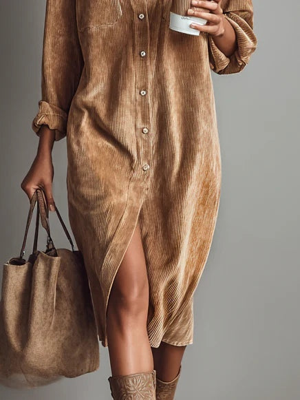 Simone | Corduroy Midi Dress