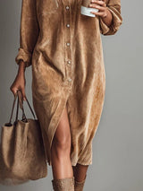 Simone | Corduroy Midi Dress