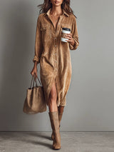 Simone | Corduroy Midi Dress