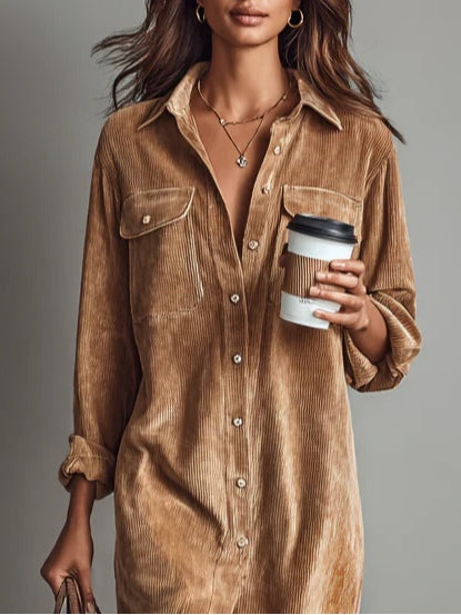 Simone | Corduroy Midi Dress