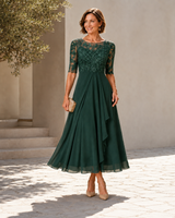 Loretta | Flattering Lace Midi Dress
