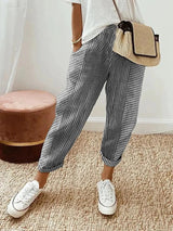 Odette | Pantalon Rayé en Coton